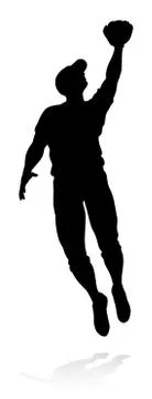 Baseball Player Silhouette Stock Illustration