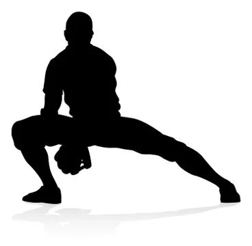 Baseball Player Silhouette Stock Illustration