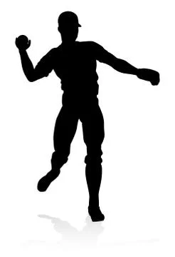 Baseball Player Silhouette Stock-Illustration