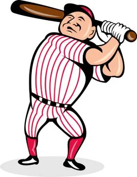 Baseball player swinging a bat Stock Illustration