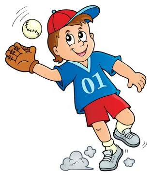 Baseball player theme image Stock Illustration
