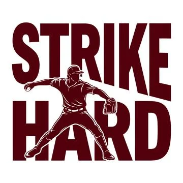 Baseball player throwing a ball with a determined expression tshirt design Stock Illustration