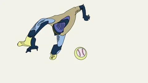 Baseball player trying to catch a ball. Vídeo Stock 273697850