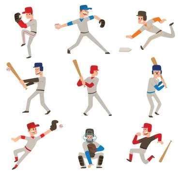 Baseball player vector icon Stock Illustration