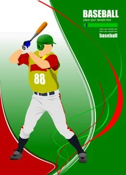 Baseball player. vector illustration Stock Illustration