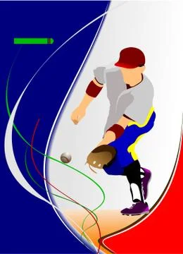 Baseball player. Vector illustration Stock Illustration