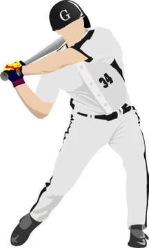 Baseball player. Vector illustration Stock Illustration