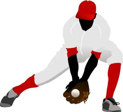 Baseball player. Vector illustration Stock Illustration