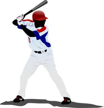 Baseball player. Vector illustration Illustrazione stock