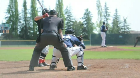 Baseball player is walked Stock Footage 687927