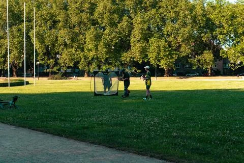 Baseball players are practicing their game in the park - Szczecin,PL 28.06.2024 Stock Photos