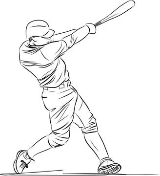Baseball players in dynamic action in action Stock Illustration