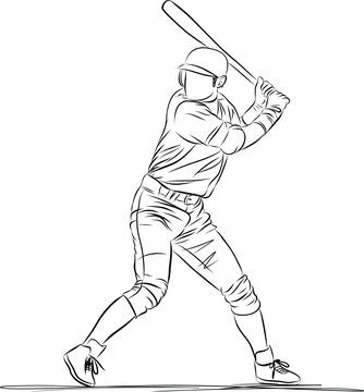 Baseball players in dynamic action in action Stock Illustration