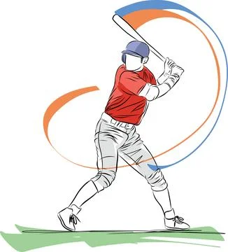 Baseball players in dynamic action in action Stock Illustration