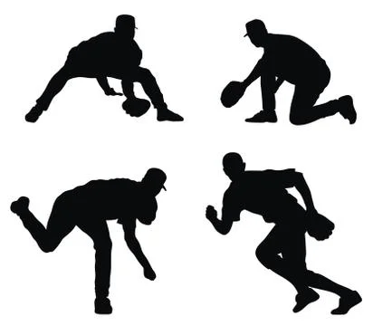 Baseball players Stock Illustration