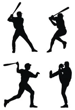 Baseball players Stock Illustration