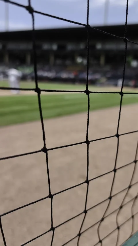 Baseball players in white jerseys on the field with stands in the background Stock Footage 327692535