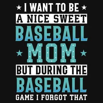 Baseball playing mom typography tshirt design  Stock Illustration