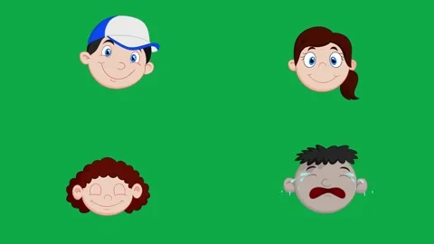 Baseball Ponytail Cry Sad animation on green screen 3d clay model perfect Stock Footage 334703996