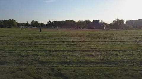 Baseball Practice Low Orbital Shot Stock Footage 91238860