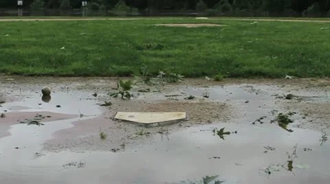 Baseball Rain Delay Stock Footage 10861029