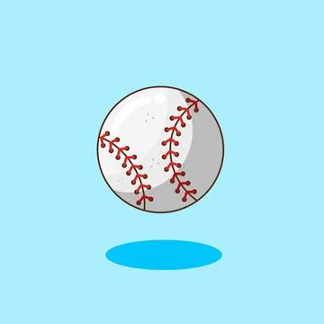 Baseball With Red Stitches Vector Illustration Cartoon Design Stock Illustration