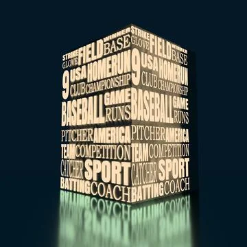 Baseball Relative Words Cloud Stock Illustration