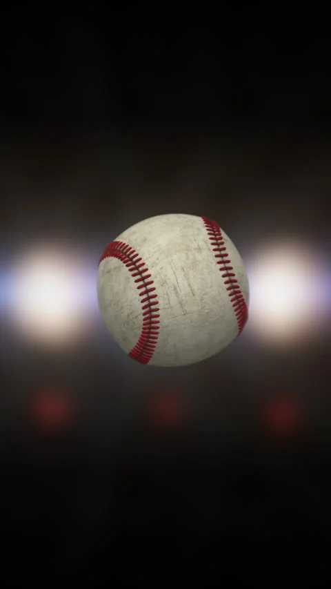 Baseball rotating toward camera vertical Stock Footage 345850855