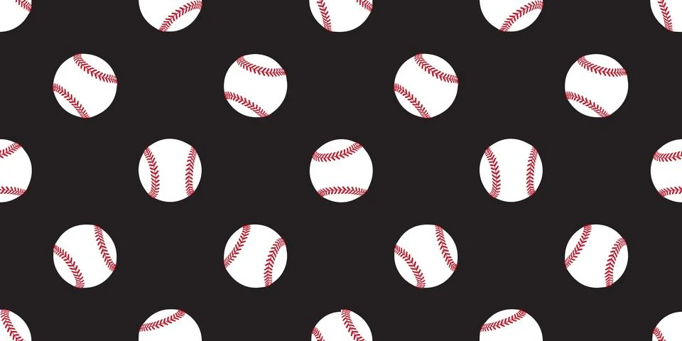 Baseball seamless pattern softball vector isolated illustration wallpaper Illustrazione stock