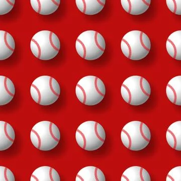 Baseball Seamless pattern tennis ball vector tile background wallpaper scarf  Stock Illustration