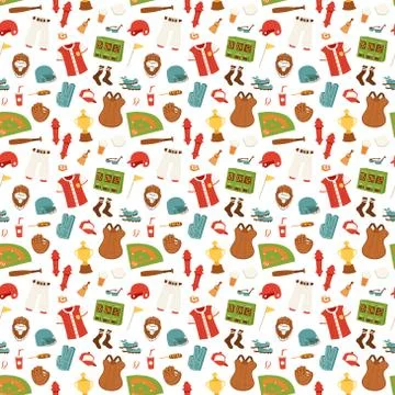 Baseball seamless pattern vector Illustrazione stock