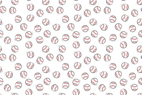 Baseball seamless pattern. Vector ornament. Print for textile. Illustration. Stock Illustration