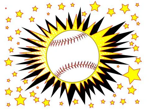 Baseball Splash With Stars Stock Illustration