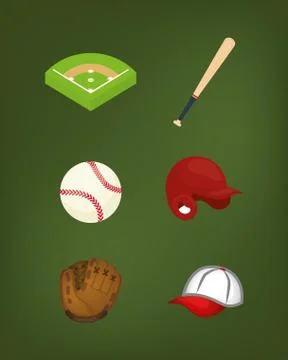 Baseball sport game Stock Illustration
