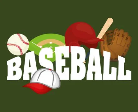 Baseball sport game Stock Illustration