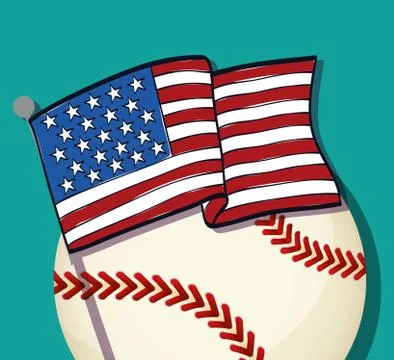 Baseball sport game Stock Illustration