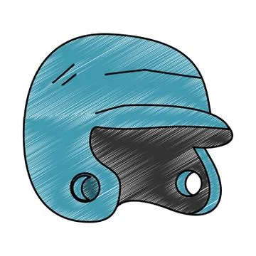 Baseball sport helmet scribble 스톡 일러스트