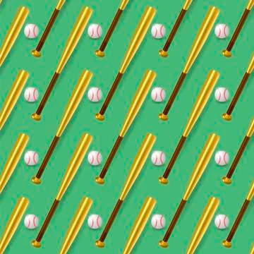 Baseball Sport Inventory Seamless Pattern イラスト素材