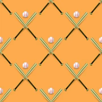Baseball Sport Inventory Seamless Pattern イラスト素材