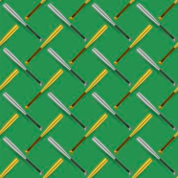 Baseball Sport Inventory Seamless Pattern Stock Illustration