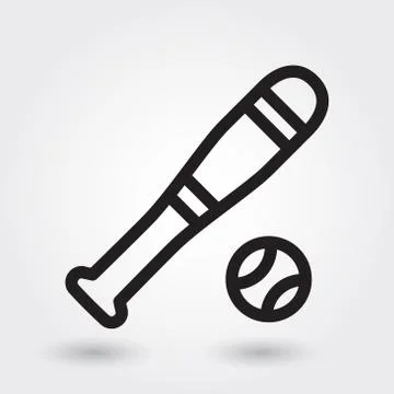 Baseball sport vector icon, baseball stick icon, sports symbol. Stock Illustration