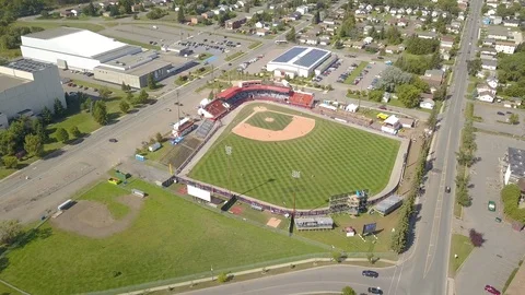 Baseball Stadium Aerial Stock Footage 121388877