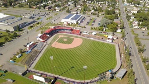 Baseball Stadium Aerial Stock Footage 121388880