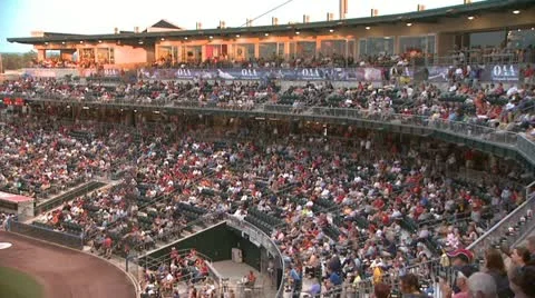 Baseball Stadium Crowd of Spectators 3 Stock Footage 22040536