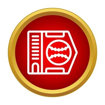 Baseball stadium icon with game ball symbol Stock Illustration
