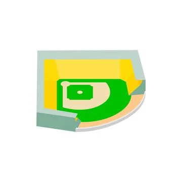 Baseball stadium isometric 3d icon 스톡 일러스트