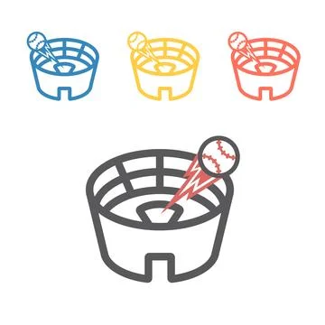 Baseball Stadium line icon. Vector sport signs for web graphics. 스톡 일러스트