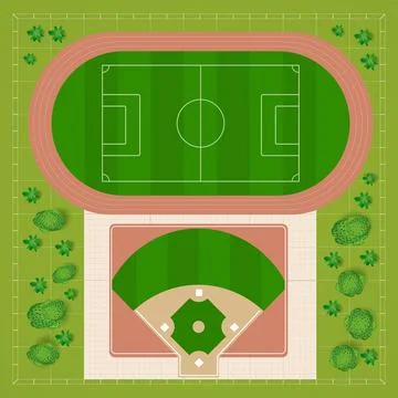 Baseball stadiums Stock Illustration