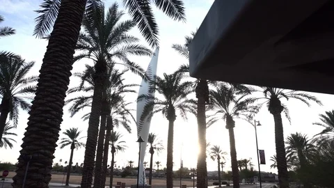Baseball statue out front of Goodyear ball park at sunset Video stock 113768027