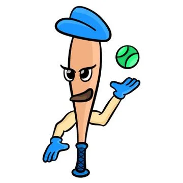 Baseball stick angry face Stock Illustration
